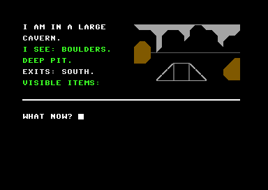 In a large cavern, beside a deep pit